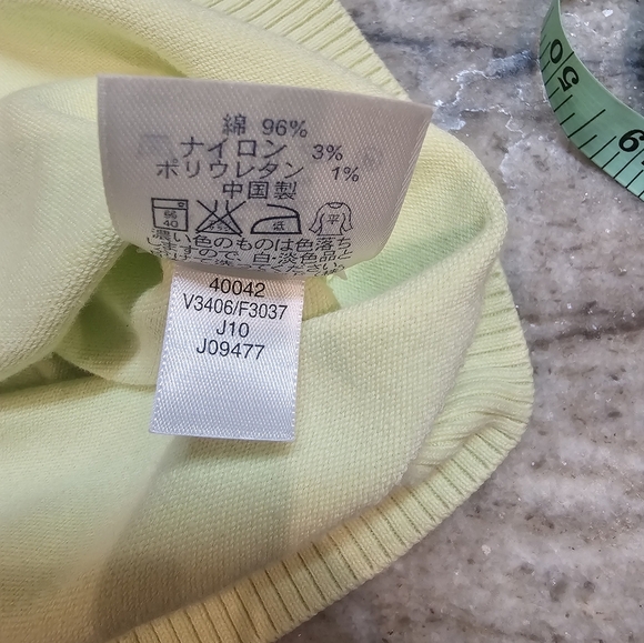 LANDS End Pastel Yellow Short Sleeve Sweater M - Picture 9 of 9